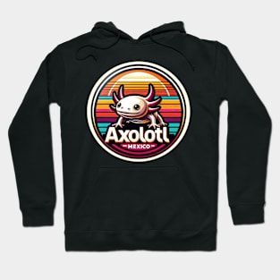 Cute Vintage Axolotl Mexico Retro Hoodie